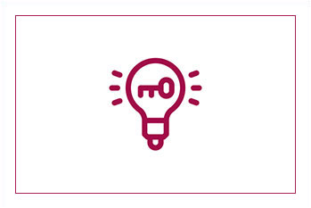 Icon Glühbirne mit Schlüssel für Konzepte